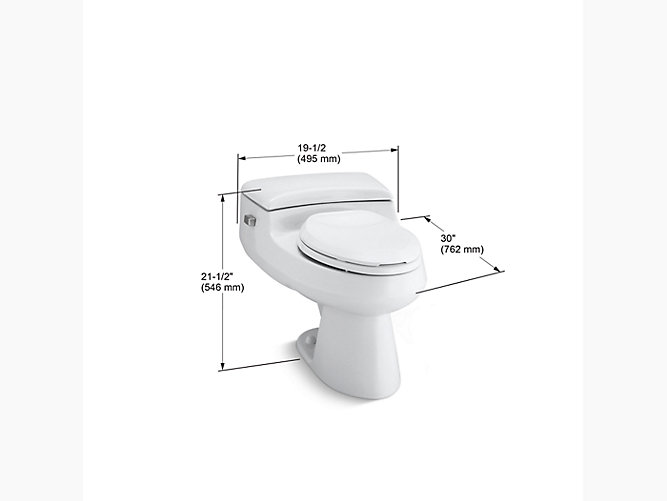 Kohler K 3597 San Raphael Pressure Lite One Piece 1 0 Gpf Toilet - How To Replace A Kohler Rialto Toilet Seat
